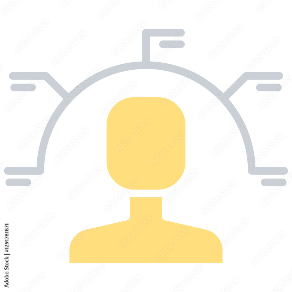 Obraz premium Face detection icon in flat color style