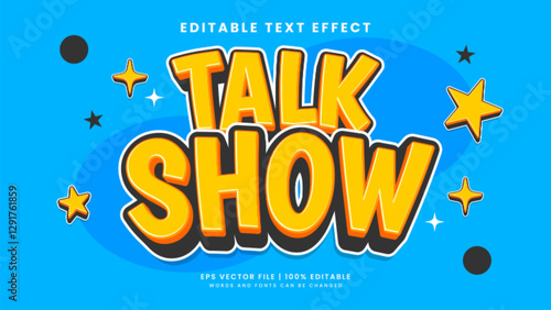 Talk Show 3d editable text effect retro  template