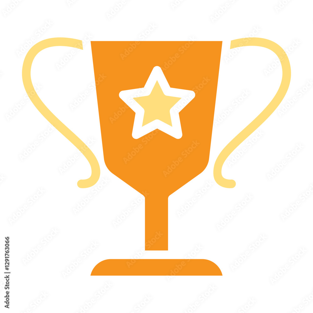 Soccer trophy icon in flat color style Soccer trophy icon in flat color style