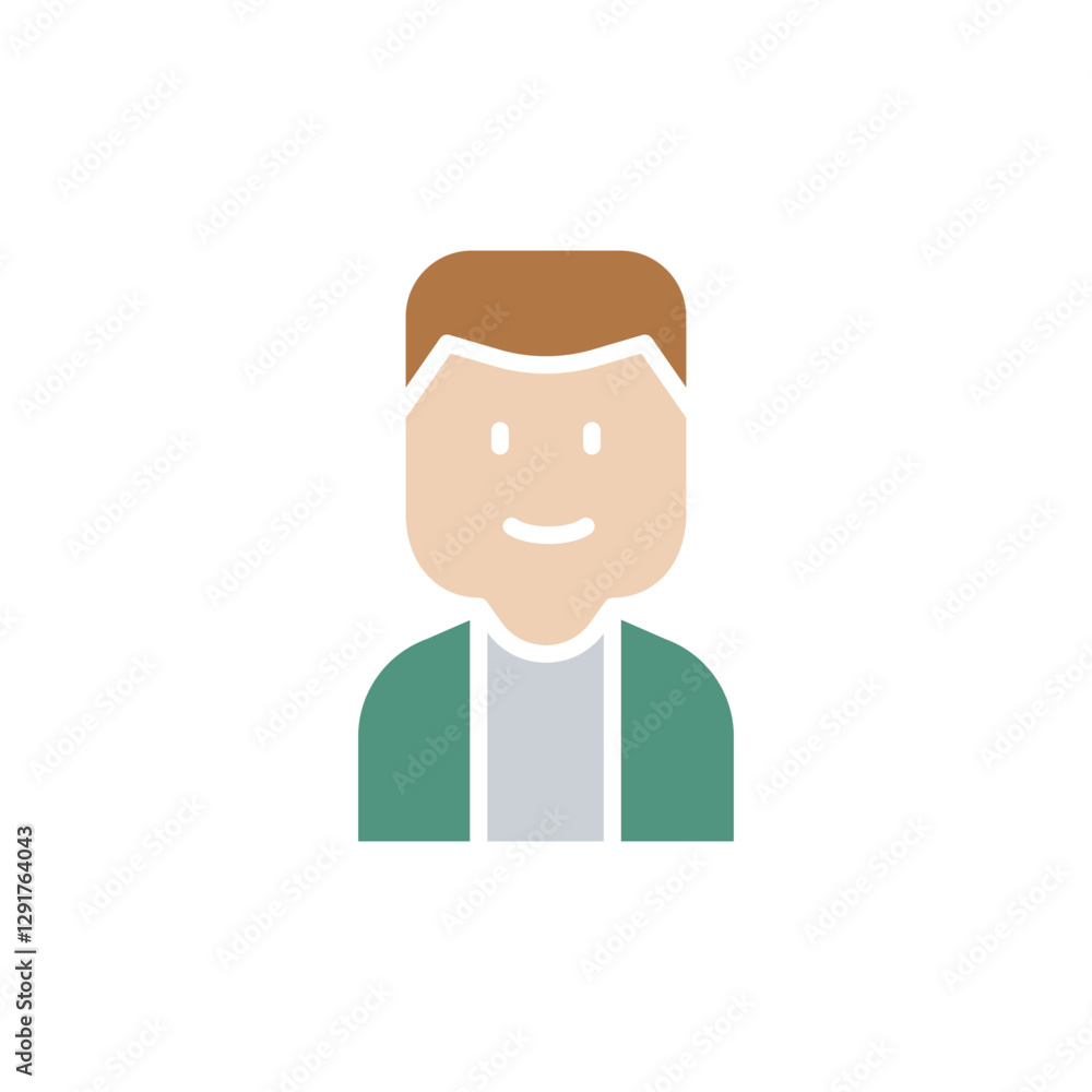 man icon in flat color style man icon in flat color style