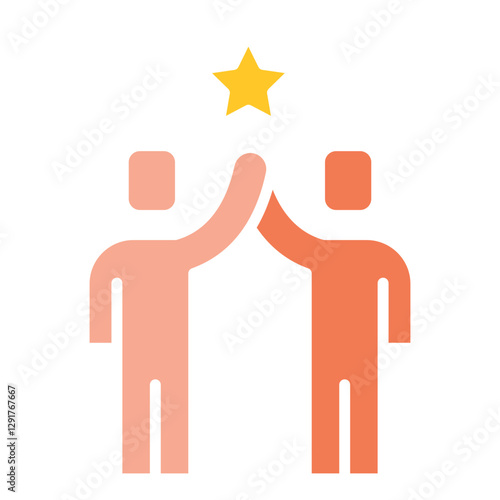 Success icon in flat color style