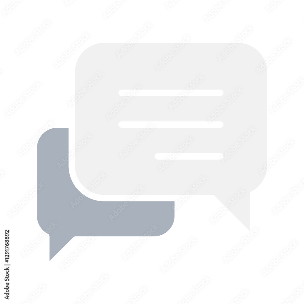 Naklejka premium Message icon in flat color style