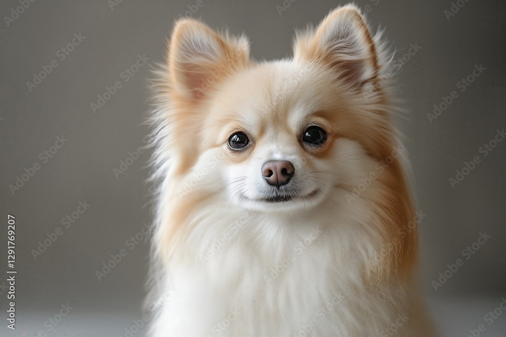 Close-up of a Pomeranian dog with a soft fluffy coat and a charming smile. Perfect for pet-related businesses, marketing campaigns, and social media engagement. Close-up of a Pomeranian dog with a soft fluffy coat and a charming smile. Perfect for pet-related businesses, marketing campaigns, and social media engagement.