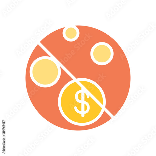 Economic sanction icon in flat color style