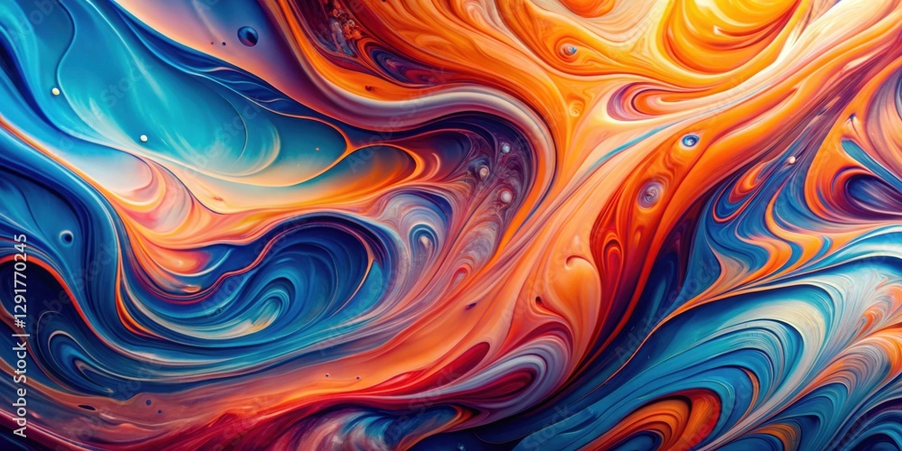 Abstract Swirling Hues of Blue, Orange, and Crimson A Captivating Fluid Art Composition Abstract Swirling Hues of Blue, Orange, and Crimson A Captivating Fluid Art Composition