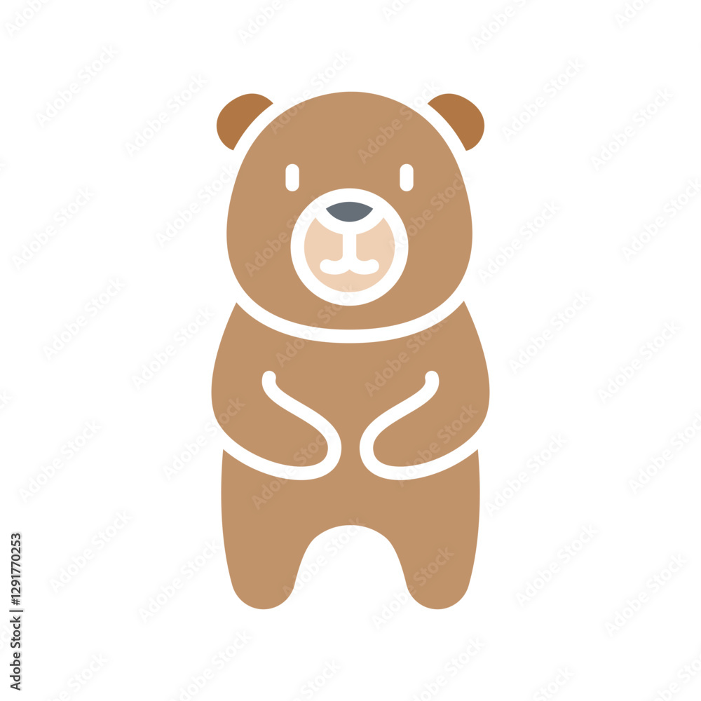 Bear icon in flat color style Bear icon in flat color style