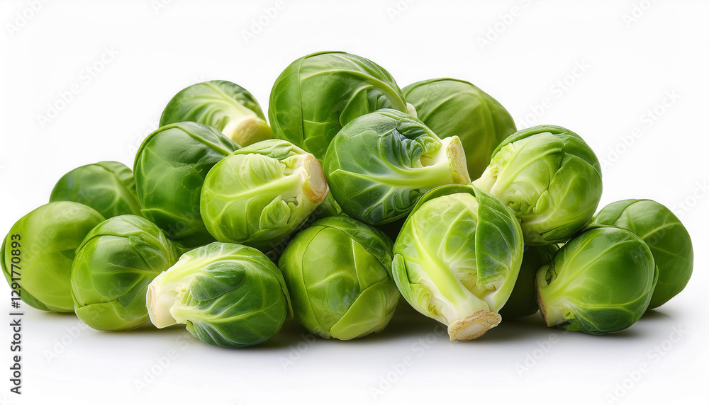 heap of brussels sprouts isolated on a white background heap of brussels sprouts isolated on a white background