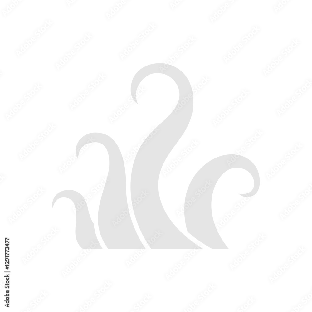 Octopus & tentacle icon in flat color style