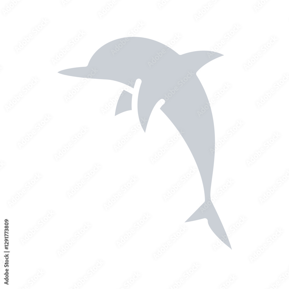 Fototapeta premium Dolphin icon in flat color style