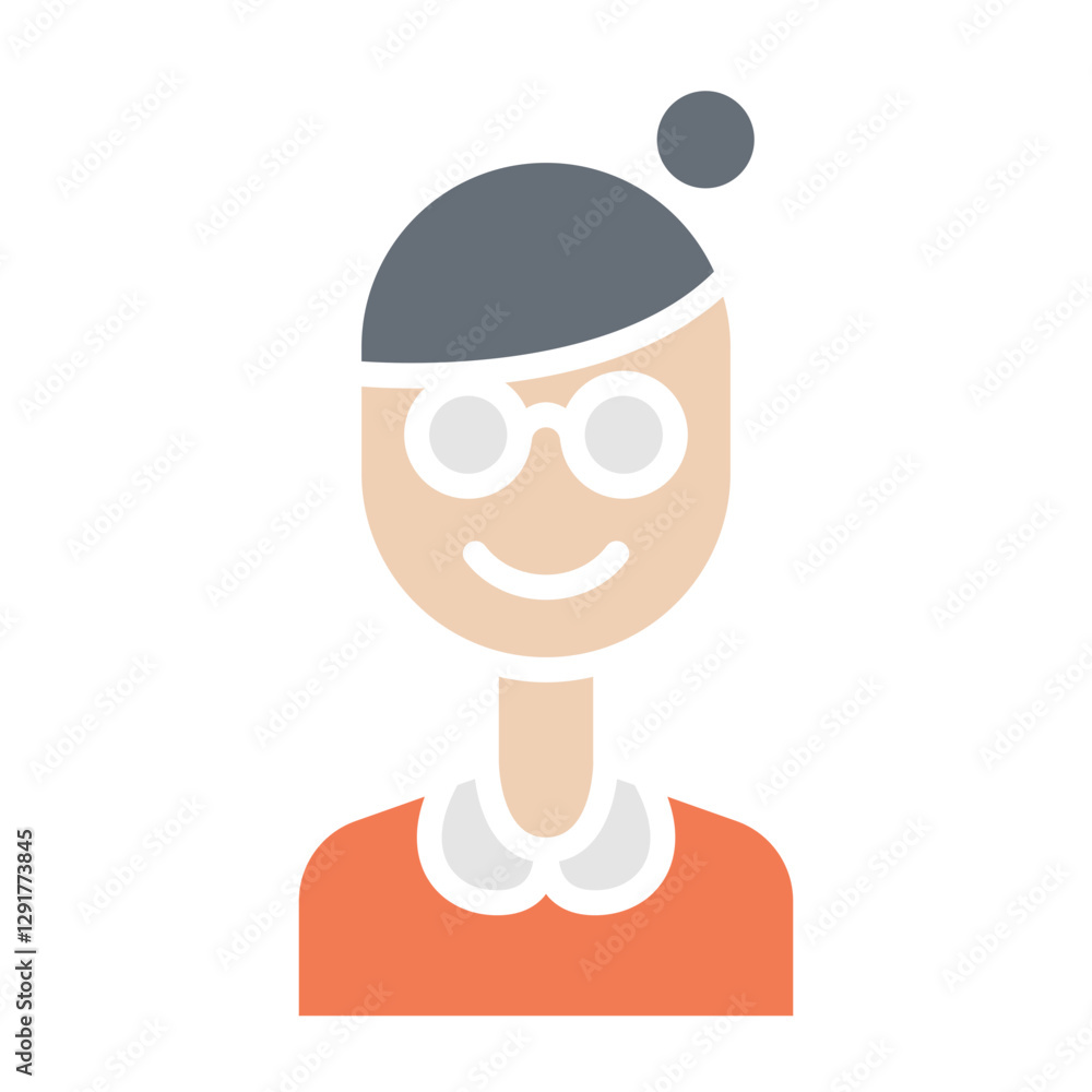 Teacher icon in flat color style Teacher icon in flat color style