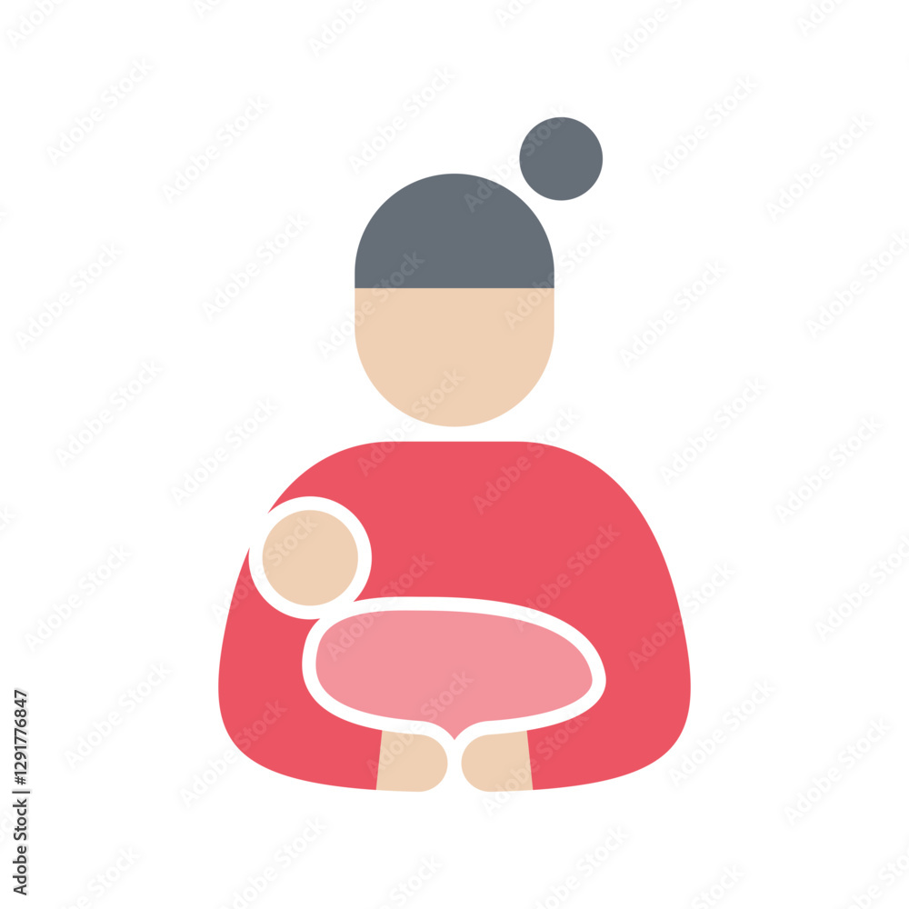 Mother icon in flat color style