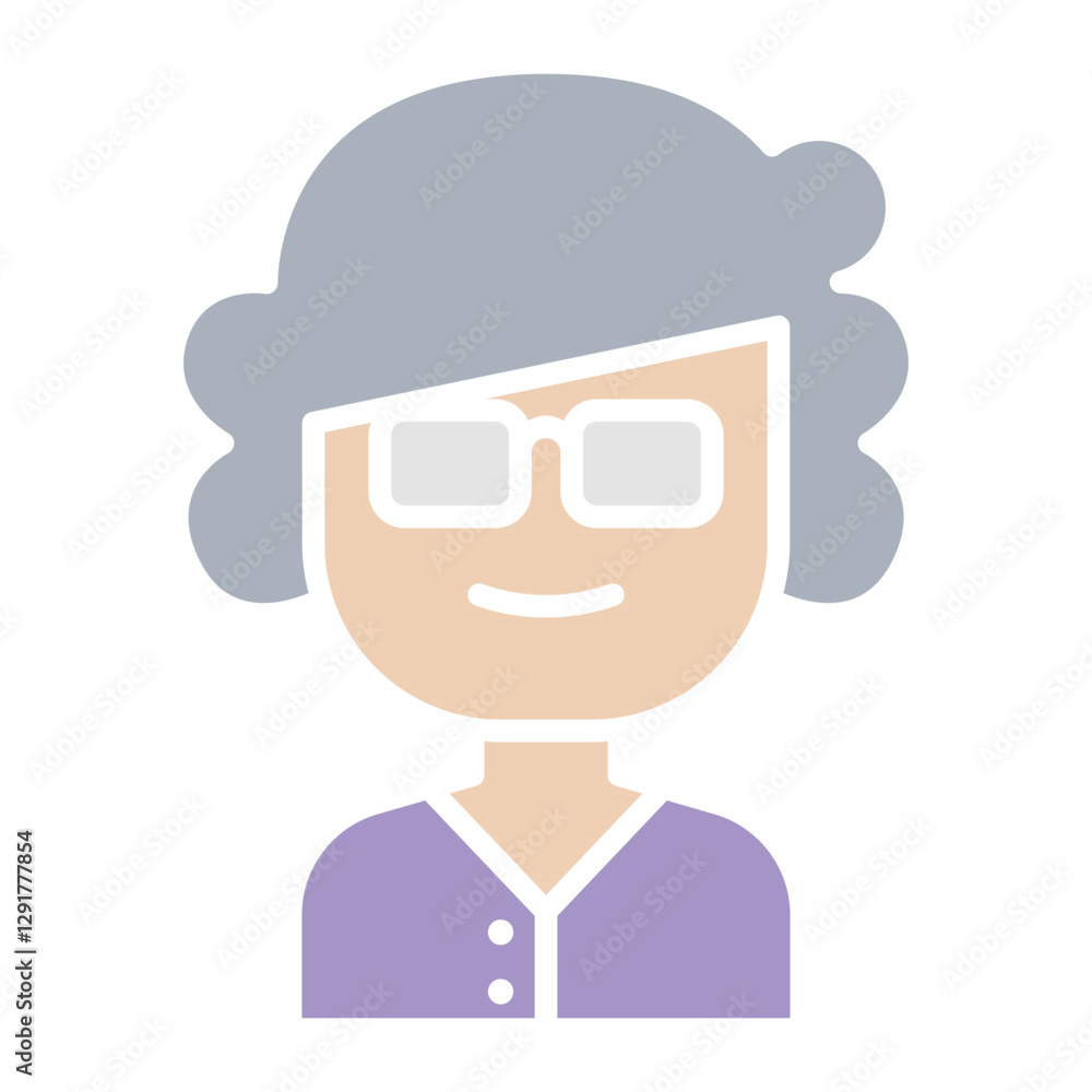old woman icon in flat color style old woman icon in flat color style