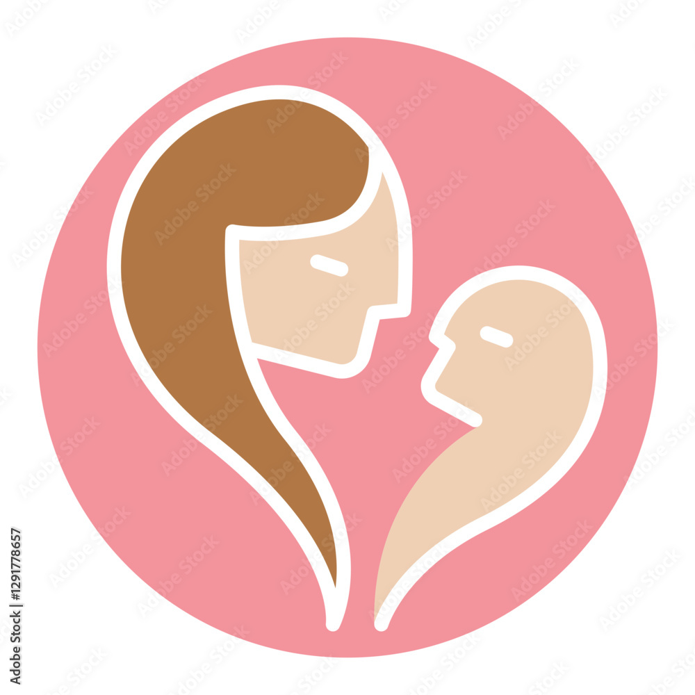 Mother icon in flat color style Mother icon in flat color style