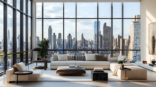 Beautiful Modern Living room Interior with furniture's ,mockup frame , posters, wall -3d Rendering