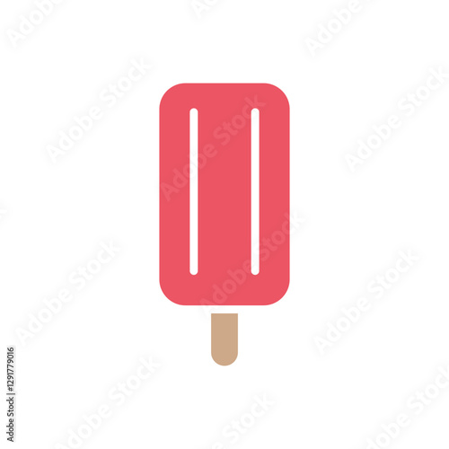 Popsicle icon in flat color style