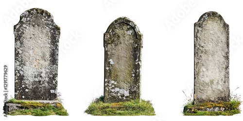 A set of ancient tombstones