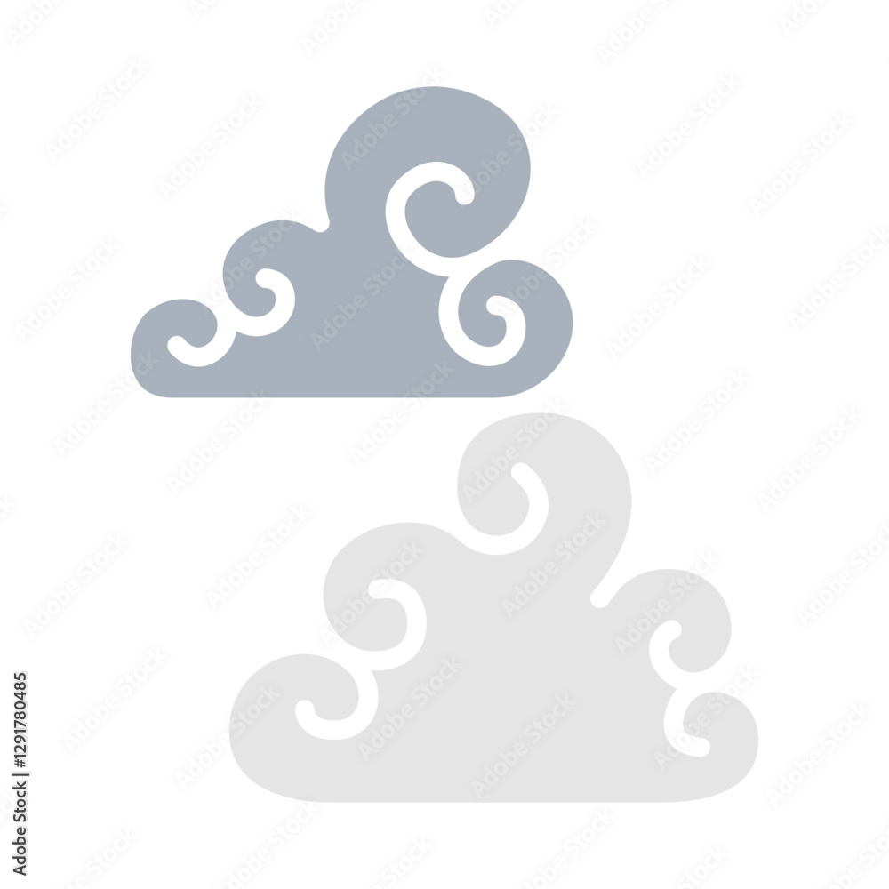 Cloud icon in flat color style