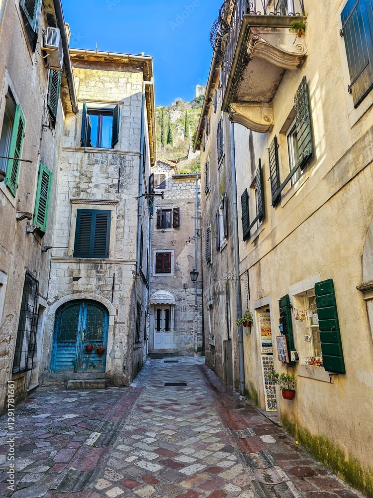 Fototapeta premium Old town of Kotor with historical architecture.