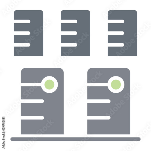Database icon in flat color style