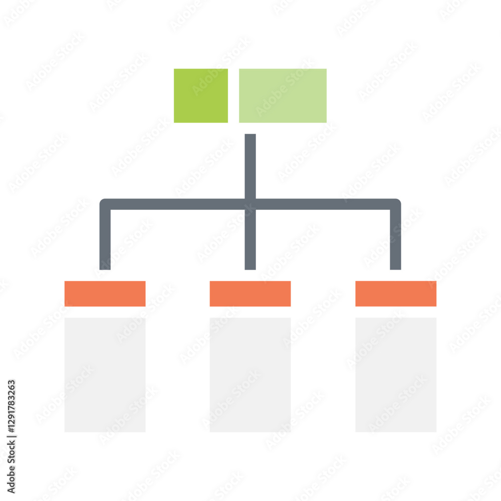Data, database, data diagram icon in flat color style Data, database, data diagram icon in flat color style