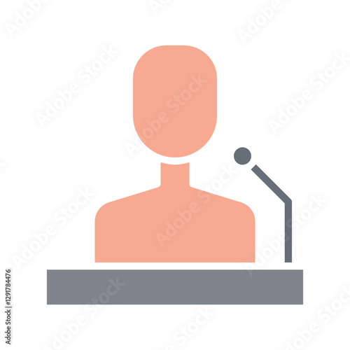 Speech icon in flat color style