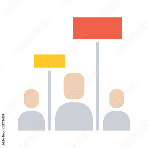 Protest icon in flat color style
