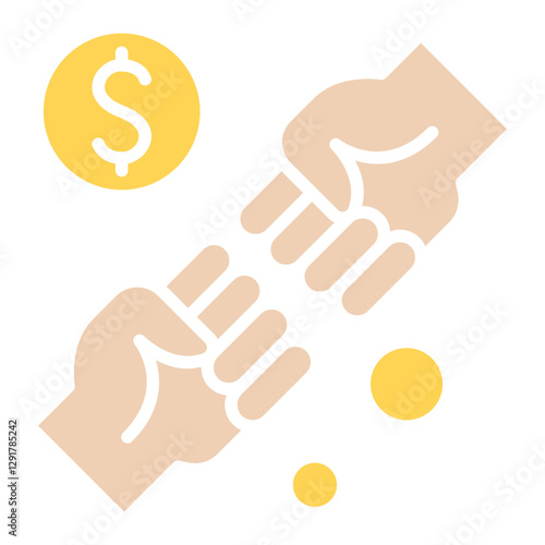 Business war icon in flat color style