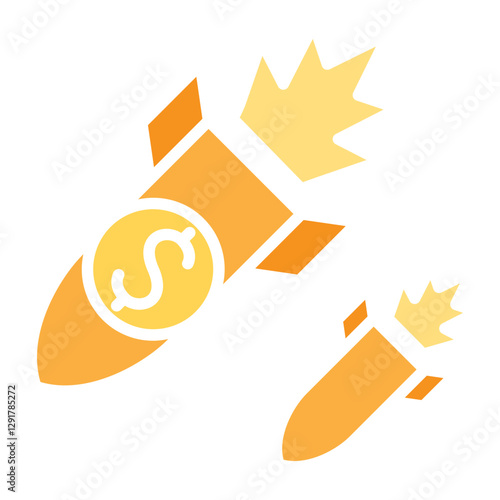Business war icon in flat color style