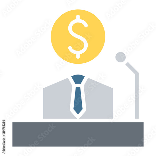 Investor icon in flat color style