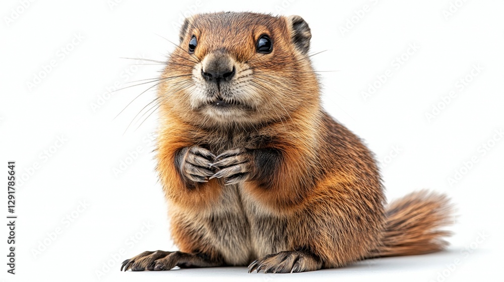 Fototapeta premium Beaver on White Background 