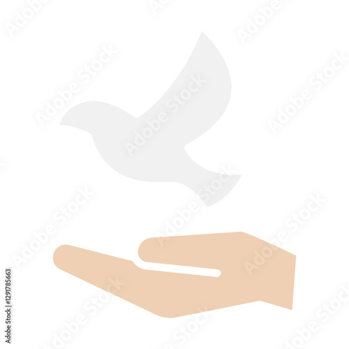 Freedom icon in flat color style