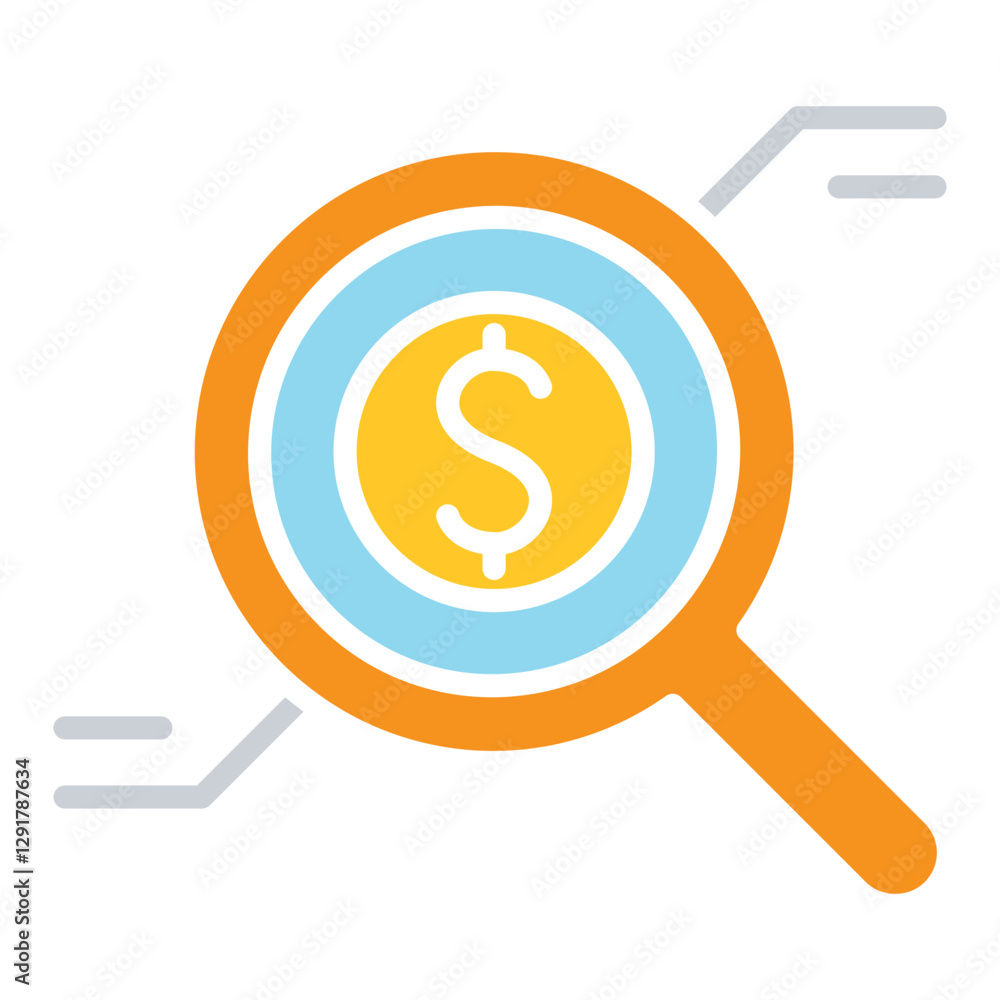 Investment icon in flat color style