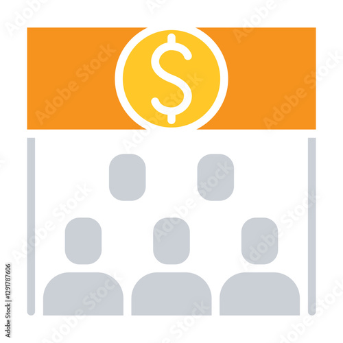 Bankruptcy icon in flat color style