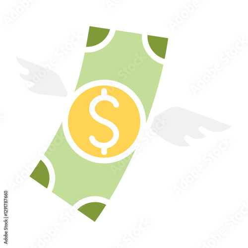 Debt, cost icon in flat color style