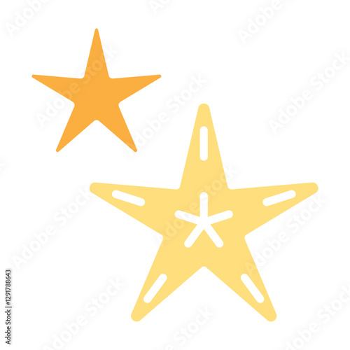Starfish icon in flat color style