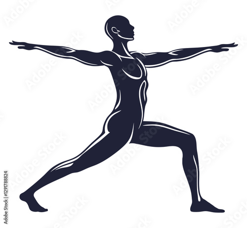 Silhouette of woman practicing yoga pose promoting mental health and well being through mindfulness and physical exercise