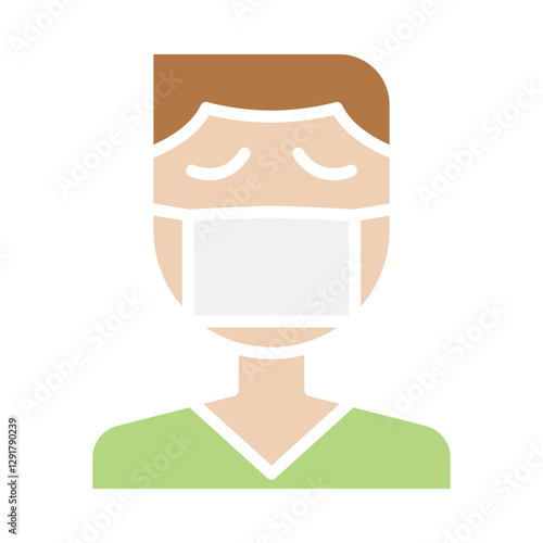 Sickness icon in flat color style