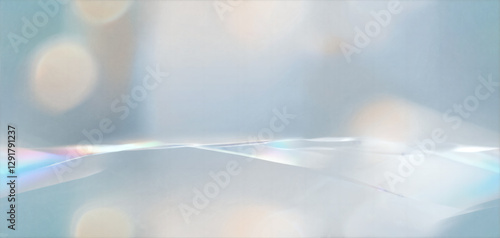 pastel Blurred refraction light  bokeh or organic flare overlay effect. Rainbow light prism optical spectral effect. 