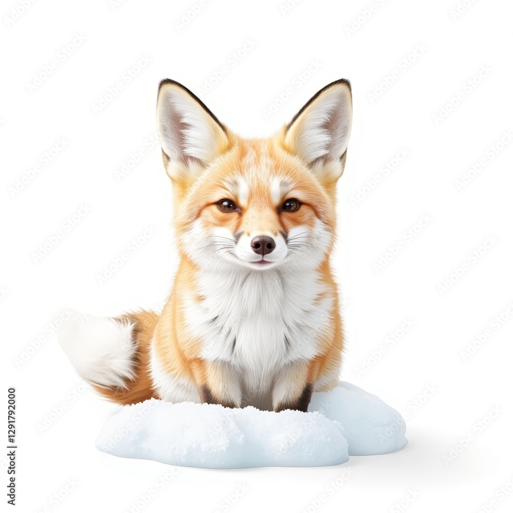 Obraz premium Fox sitting on snow