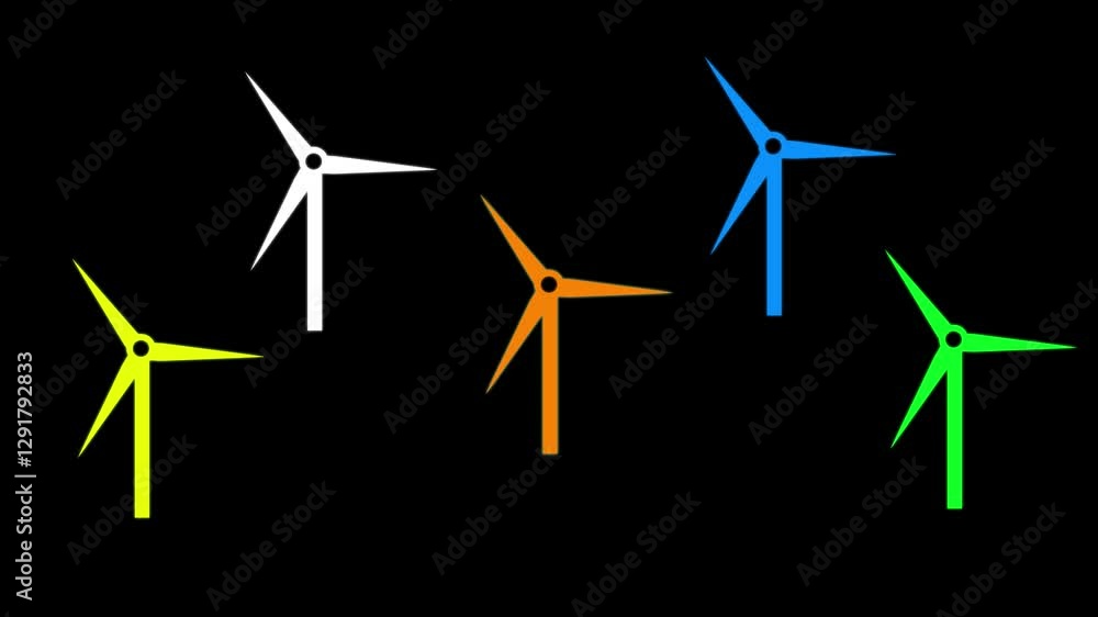 Windmill, wind turbines animation. Motion graphic design.simple concept using line drawing animation to depict clean energy resources. Windmill, wind turbines animation. Motion graphic design.simple concept using line drawing animation to depict clean energy resources.