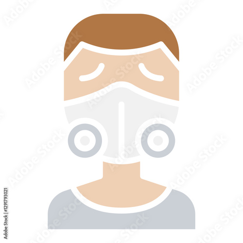 Air pollution icon in flat color style