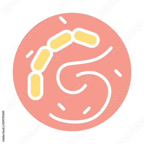 Bacteria icon in flat color style