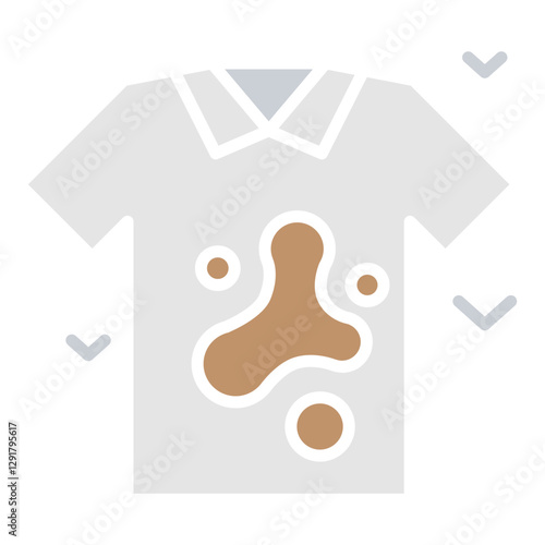 Dirty T-shirt icon in flat color style