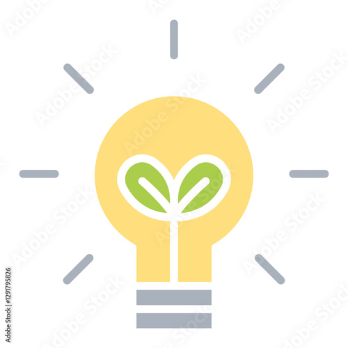 Green energy icon in flat color style