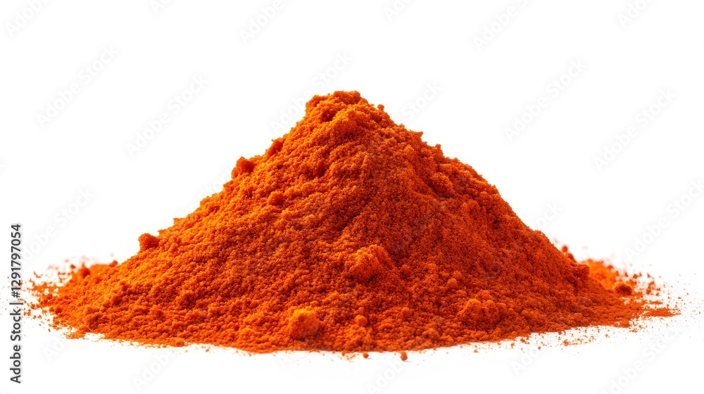 68. A light red paprika powder mist suspended in mid-air, isolated against a white background 68. A light red paprika powder mist suspended in mid-air, isolated against a white background