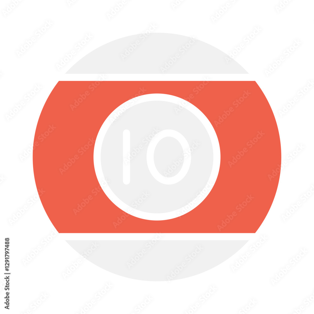 Snooker ball icon in flat color style Snooker ball icon in flat color style