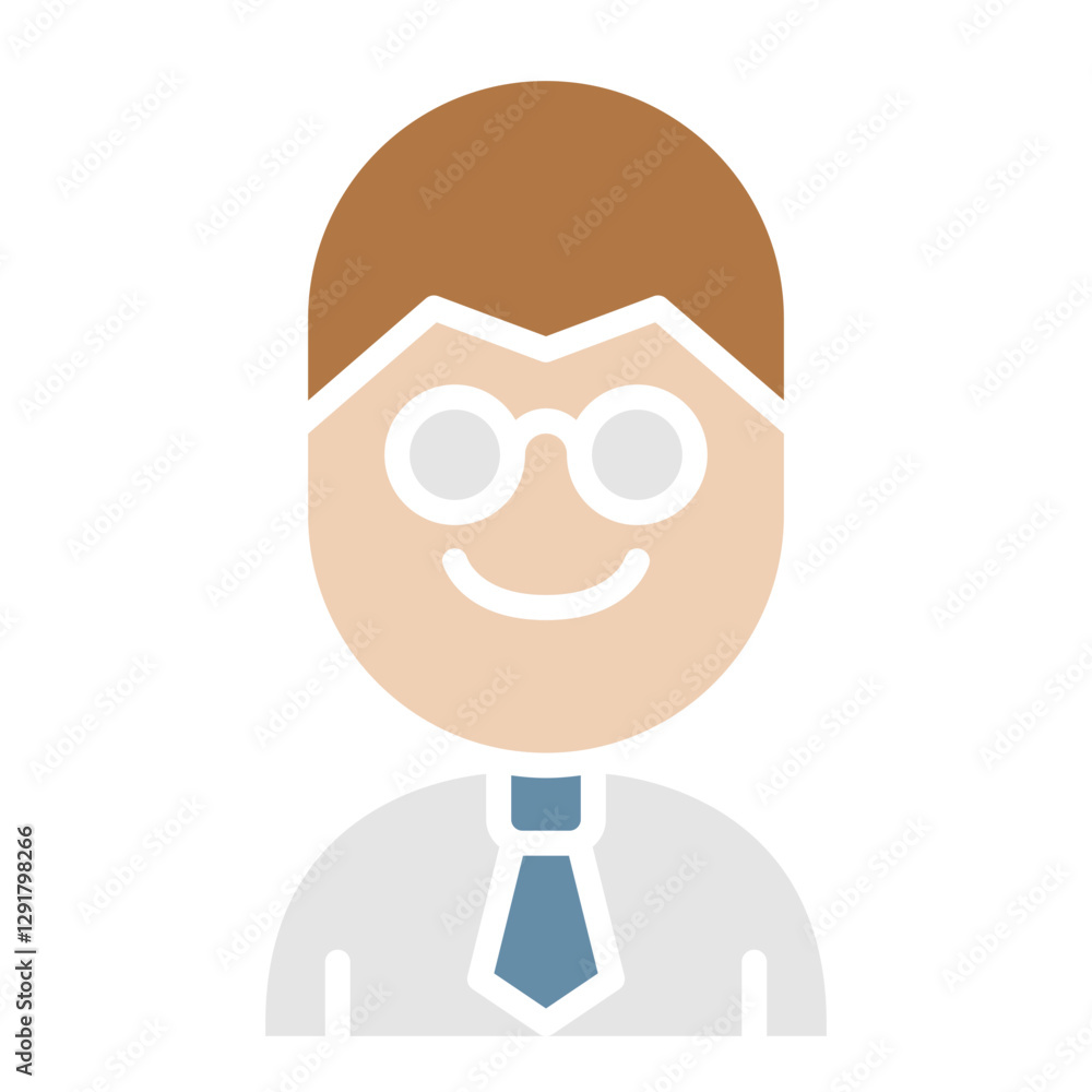 Teacher icon in flat color style Teacher icon in flat color style