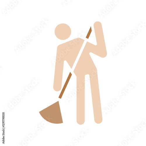 Cleaning icon in flat color style