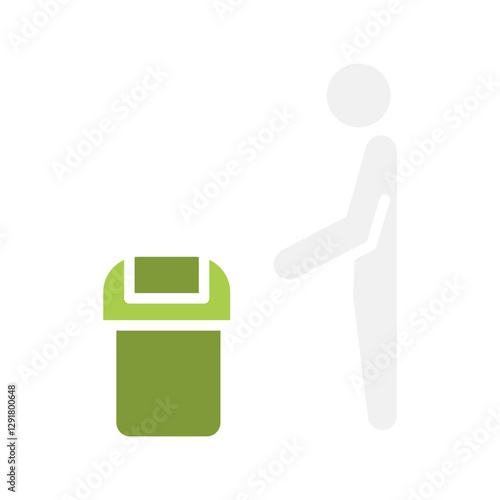 Trash can icon in flat color style