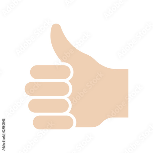 Thumb up icon in flat color style